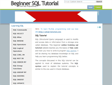 Tablet Screenshot of beginner-sql-tutorial.com